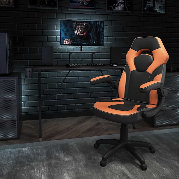 Flash Furniture Black Gaming Desk and Chair Set with Cup Holder BLN-X10RSG1031-OR-GG - main